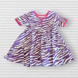 Eleanor Rose Lousie Dress Purple Zebra 18M NWT Bright